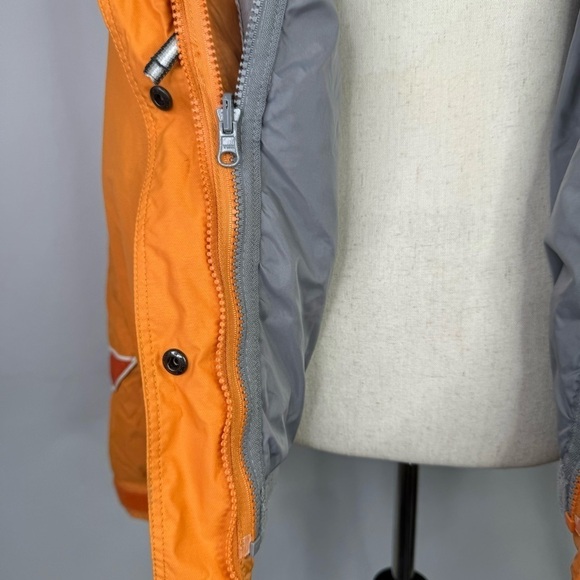 Vintage Columbia Interchange winter coat tangerine orange grey hooded Medium - Picture 7 of 14